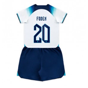 England Phil Foden #20 babykläder Hemmatröja barn VM 2022 Korta ärmar (+ Korta byxor)